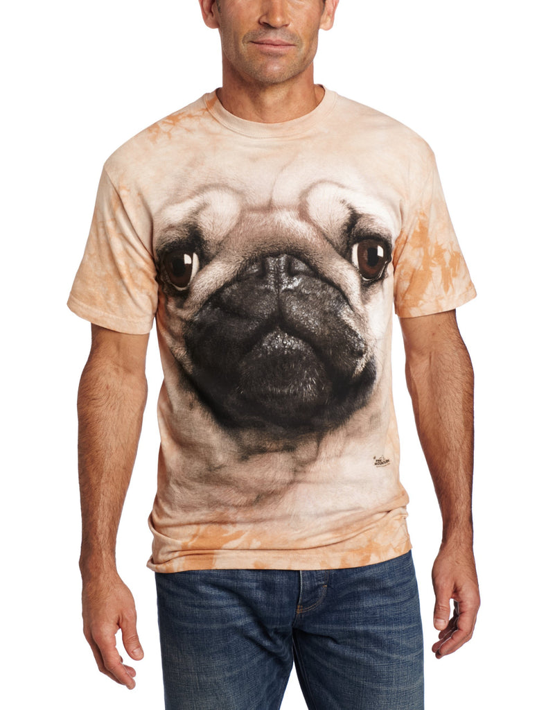 The Mountain Pug Face Adult T-Shirt, Tan, 2XL