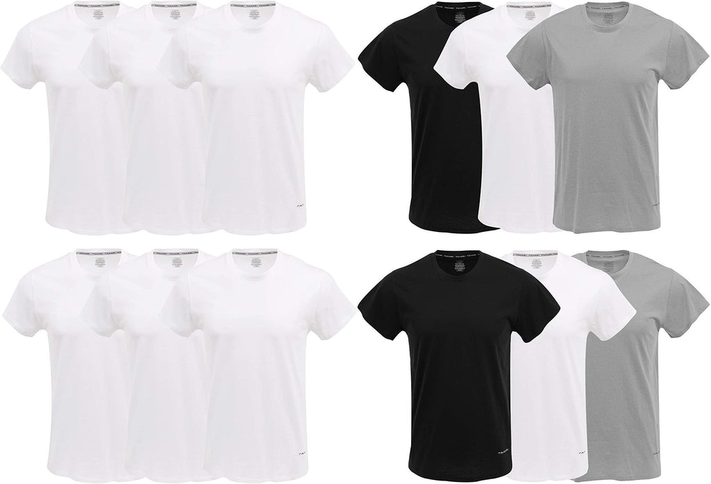 TAHARI Mens 6pk Undershirts Crewneck Multi Pack Short-Sleeve T-Shirt