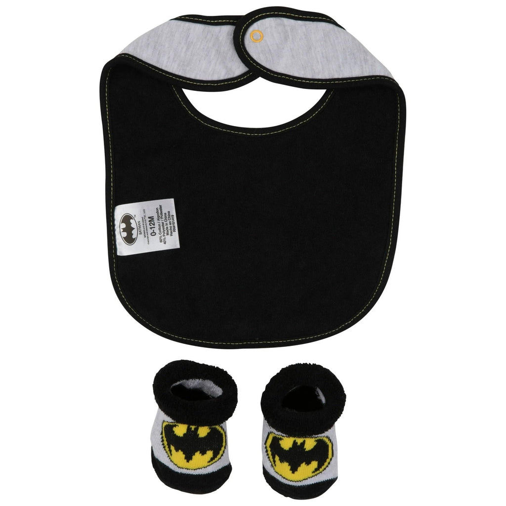 Happy Threads Batman Little Hero 2-Piece Infant Bib and Booties Set