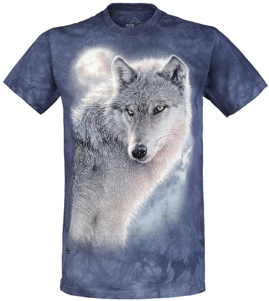 The Mountain Adventure Wolf Adult T-Shirt, Blue, Medium