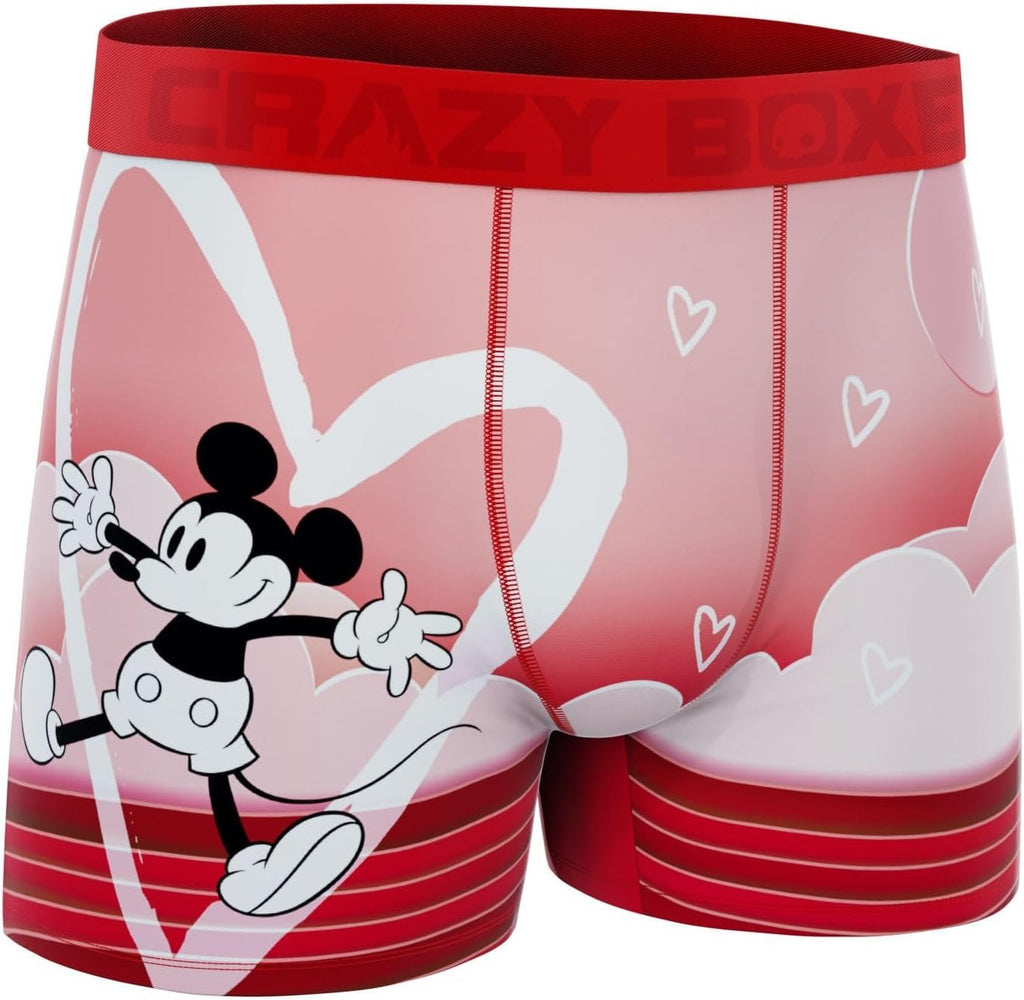 CRAZYBOXER Men's Underwear Disney Classic Mickey Distortion-free Boxer Brief Comfortable