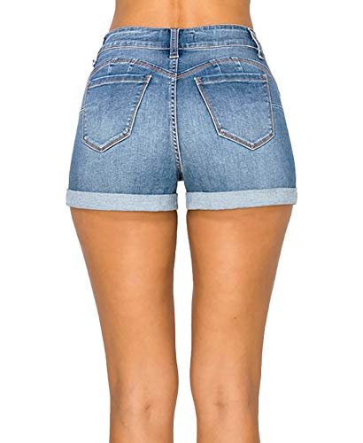 WAX JEAN Butt I Love You Repreve High Waisted Sustainable Denim Shorts, Black, Small