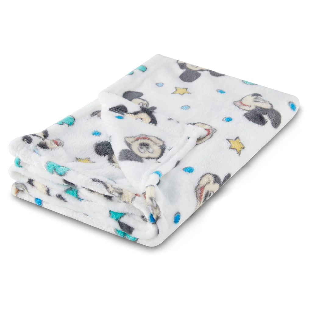 Disney Characters Flannel Fleece Baby Blanket - Soft & Cozy 30x40 Inches, Featuring Mickey Mouse, Minnie Mouse, Winnie The Pooh, and Dumbo