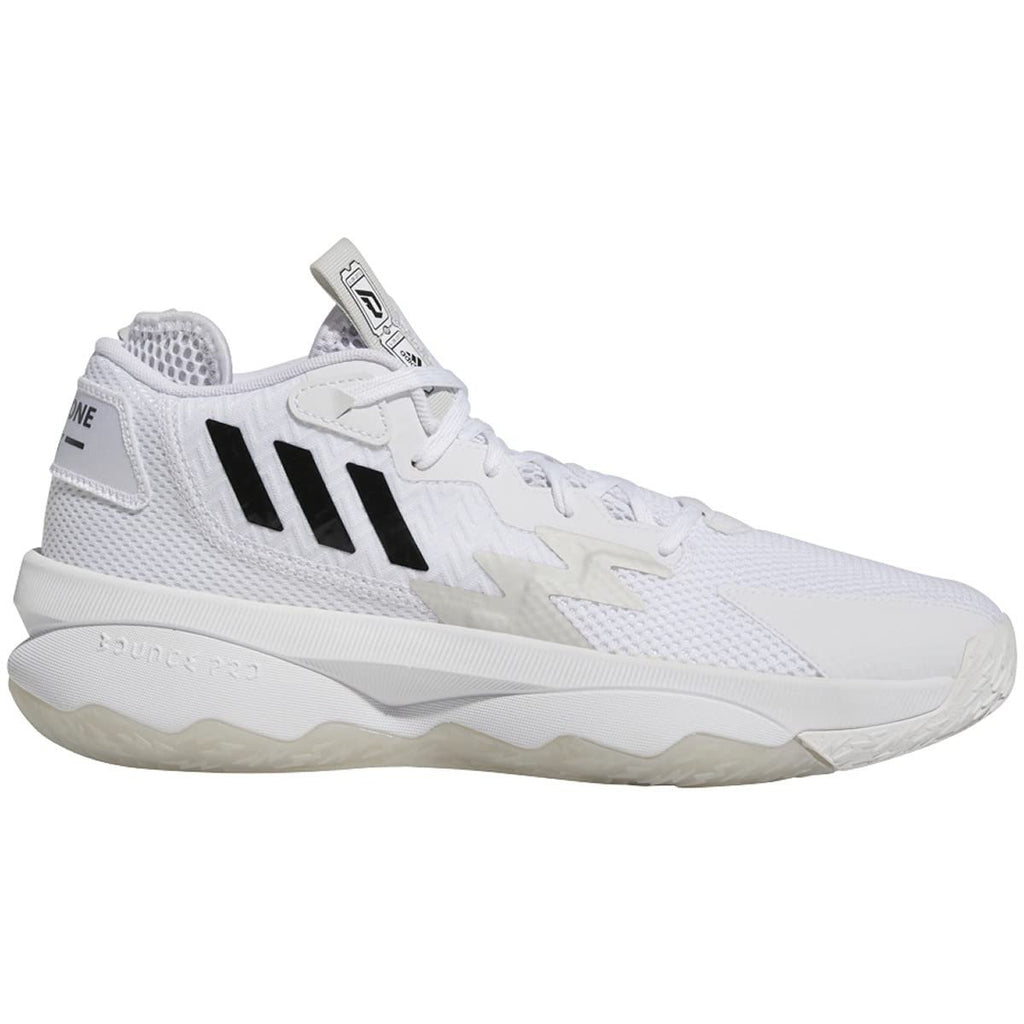 adidas Unisex Dame 8 Basketball Shoe, White/Black/Grey, 16 US Men