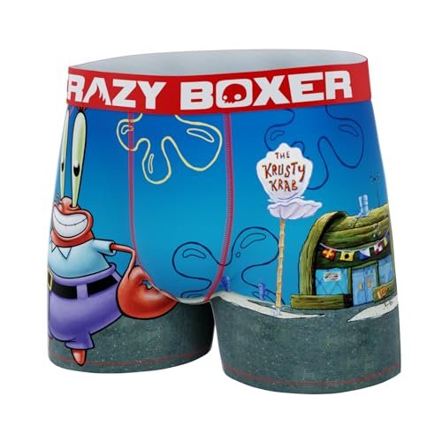 CRAZYBOXER Men's Underwear Spongebob Squarepants Original Resistant Boxer Brief Soft