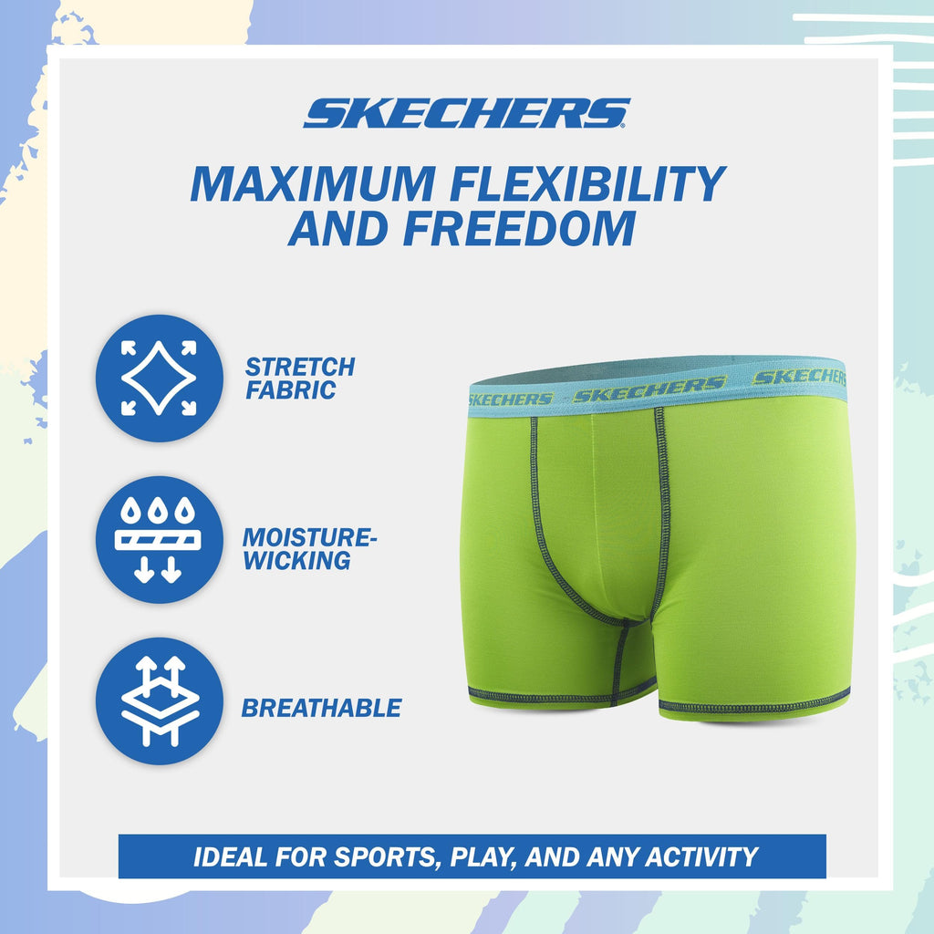 Sketchers Boys Underwear 4 Pack Boxer Briefs for Boys Durable Stretch Breathable Moisture Wicking