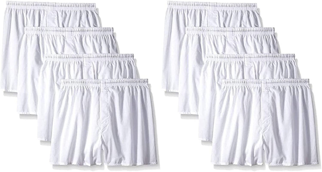 White-4 Pack Hanes Men's 5-Pack Tartan Boxer with Inside Exposed Waistband