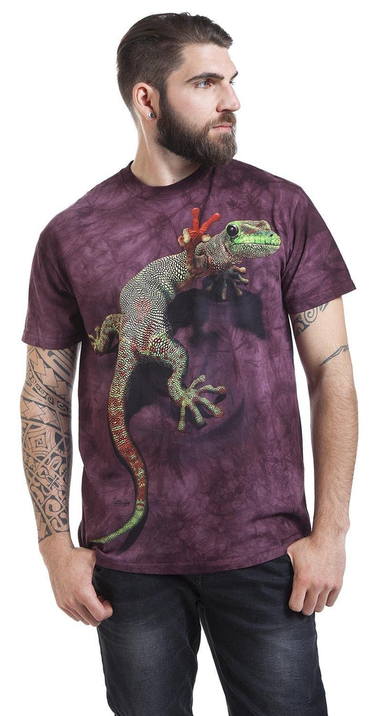 The Mountain Men's Peace Out Gecko T-Shirt, Maroon, XL