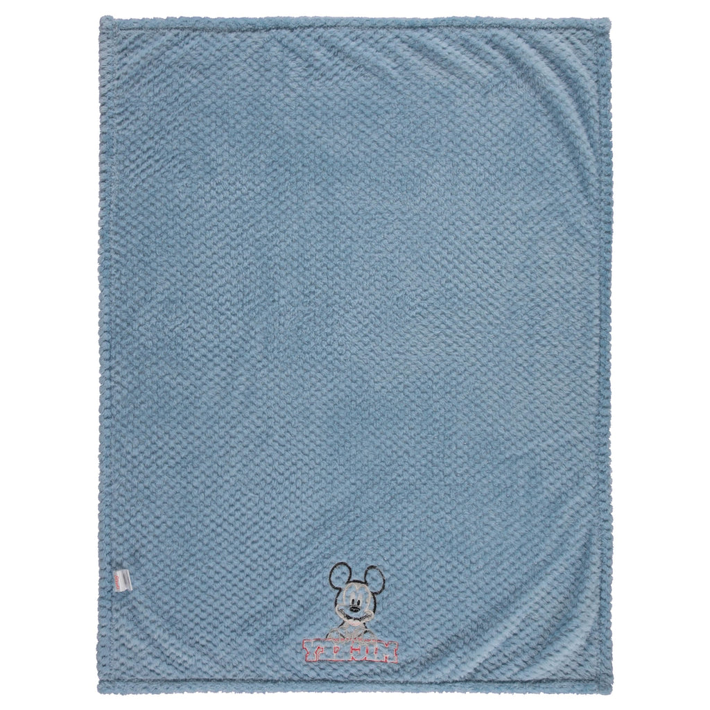 Disney Mickey Mouse or Winnie The Pooh Soft Baby Blanket - Textured Fleece Blanket for Baby Girls/Boys - Plush Crib Stroller Nursery & Daycare Blankey