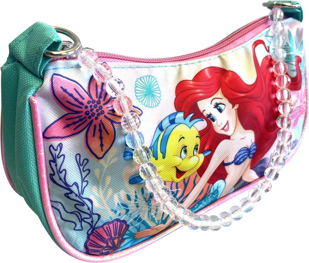 Ruz Disney Licensed Little Girl Shoulder Handbag With Beaded Handle (Ariel - Little Mermaid)