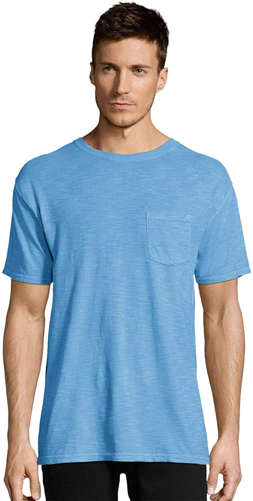 Hanes Mens 1901 Heritage Dyed Short Sleeve Crewneck Pocket Tee (5A59D GRTDYE)