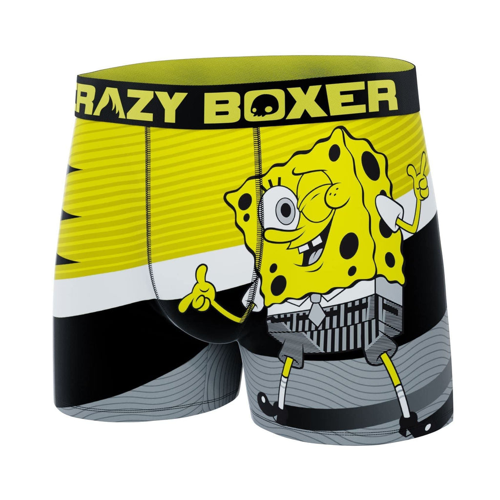 CRAZYBOXER Men's Underwear Spongebob Squarepants Original Resistant Boxer Brief Soft