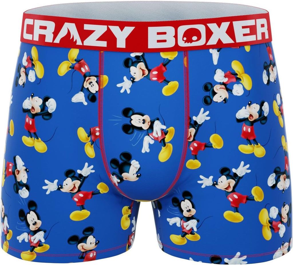 CRAZYBOXER Men's Underwear Disney Classic Original Distortion-free Boxer Brief Soft (3 PACK)