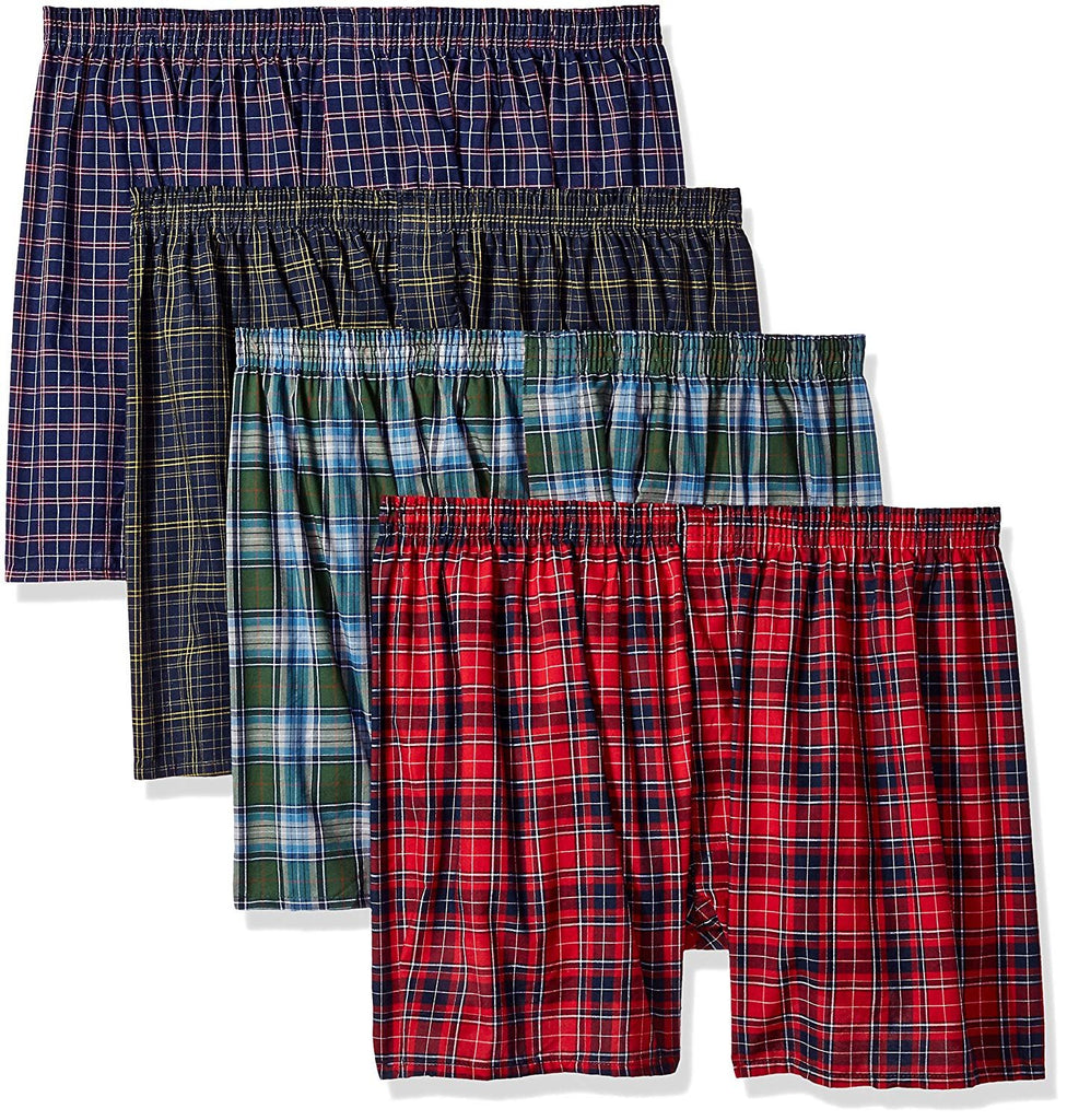 Fruit of the Loom Men's Woven Tartan and Plaid Boxer Multipack