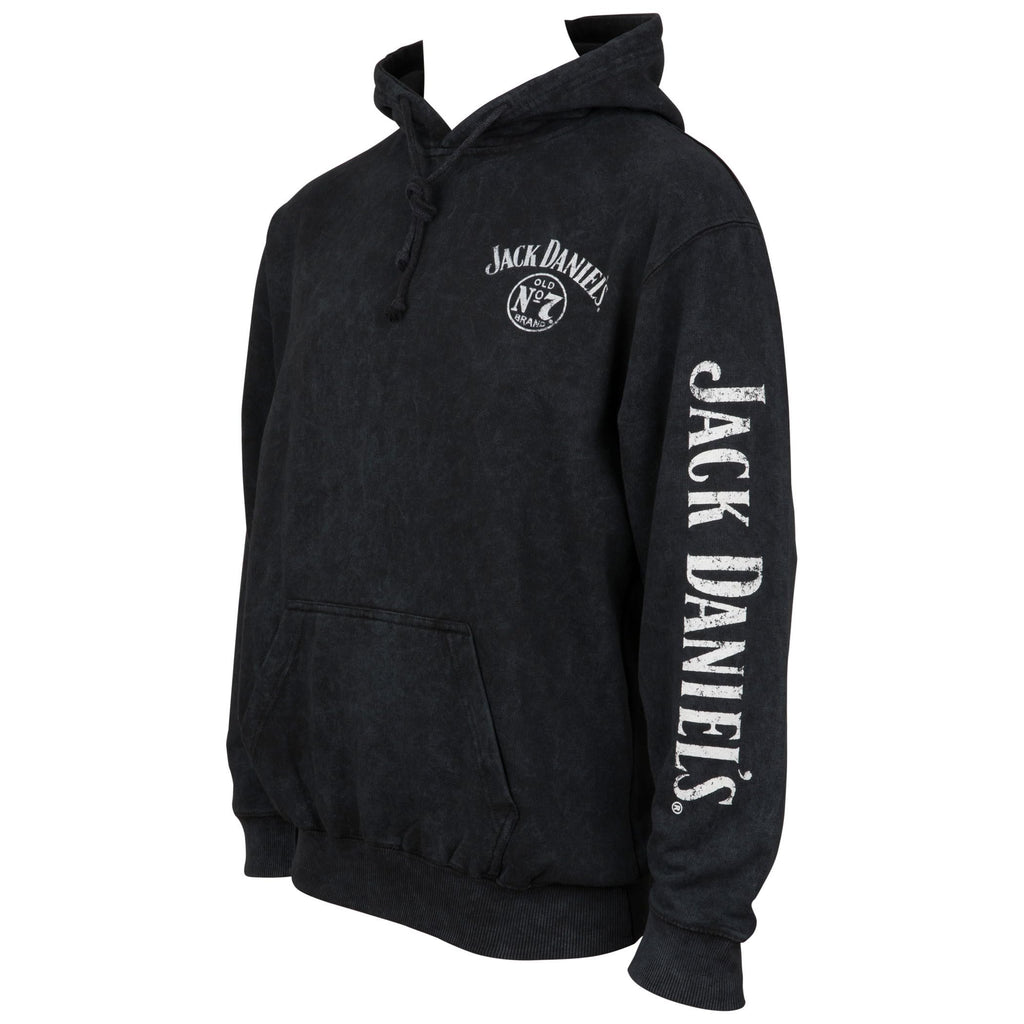 Changes Jack Daniel's No. 7 Mineral Wash Front and Back Print Pull-Over Hoodie