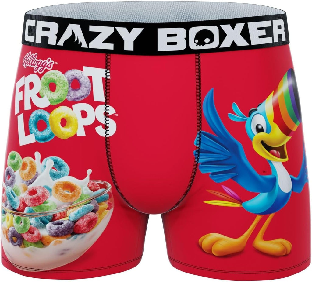 CRAZYBOXER Men's Underwear Kellogg's Cereals Stretch Breathable Boxer Brief Anti-irritation (3 PACK)