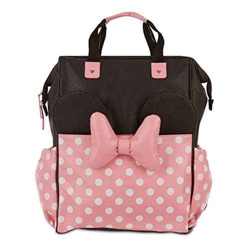 Cudlie Tote Diaper Bag and Changing Pad, Minnie Mouse Polka Dot Print Large