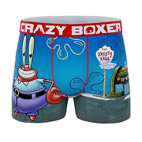 CRAZYBOXER Men's Underwear Spongebob Squarepants Original Resistant Boxer Brief Soft