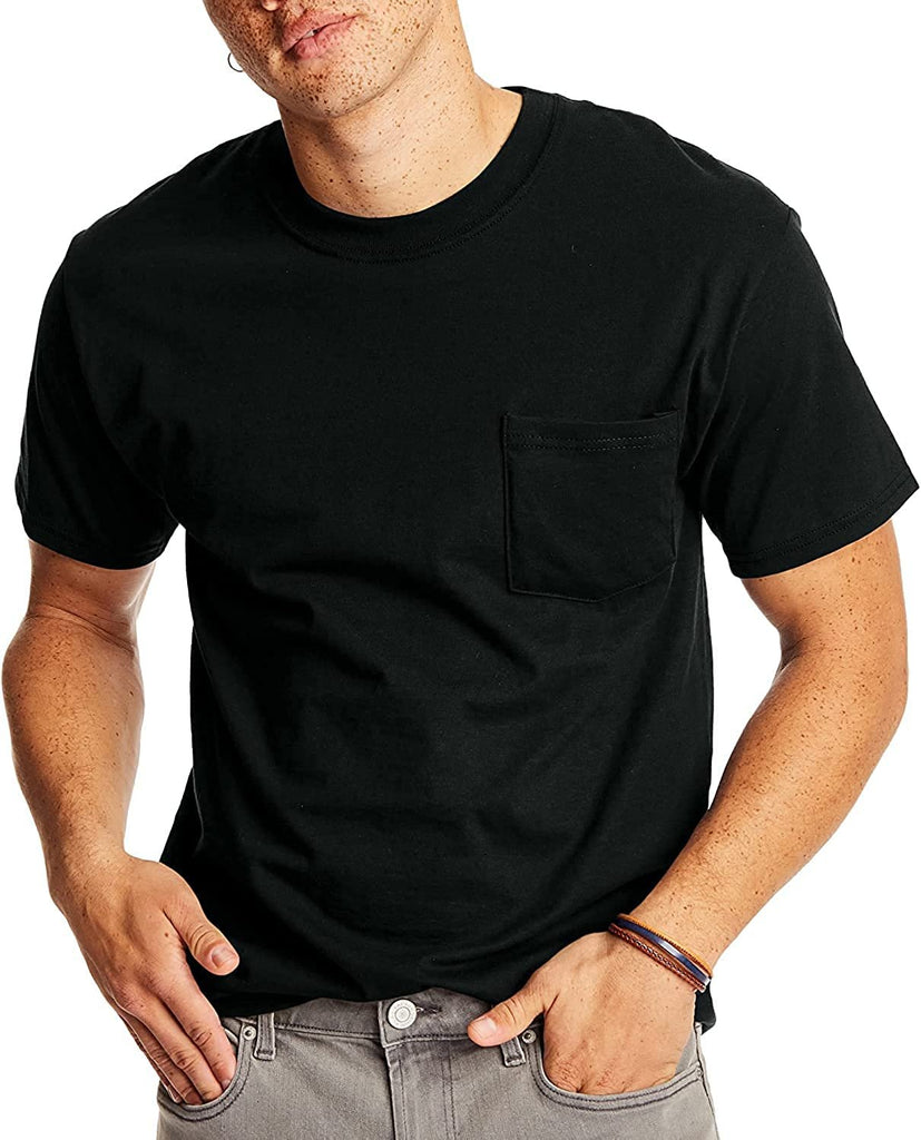 Hanes Men's Pocket Tshirts 6-Pack Slightly Imperfect Soft Breathable Cool Comfort Random Colors (S-3X) COLORS VARY