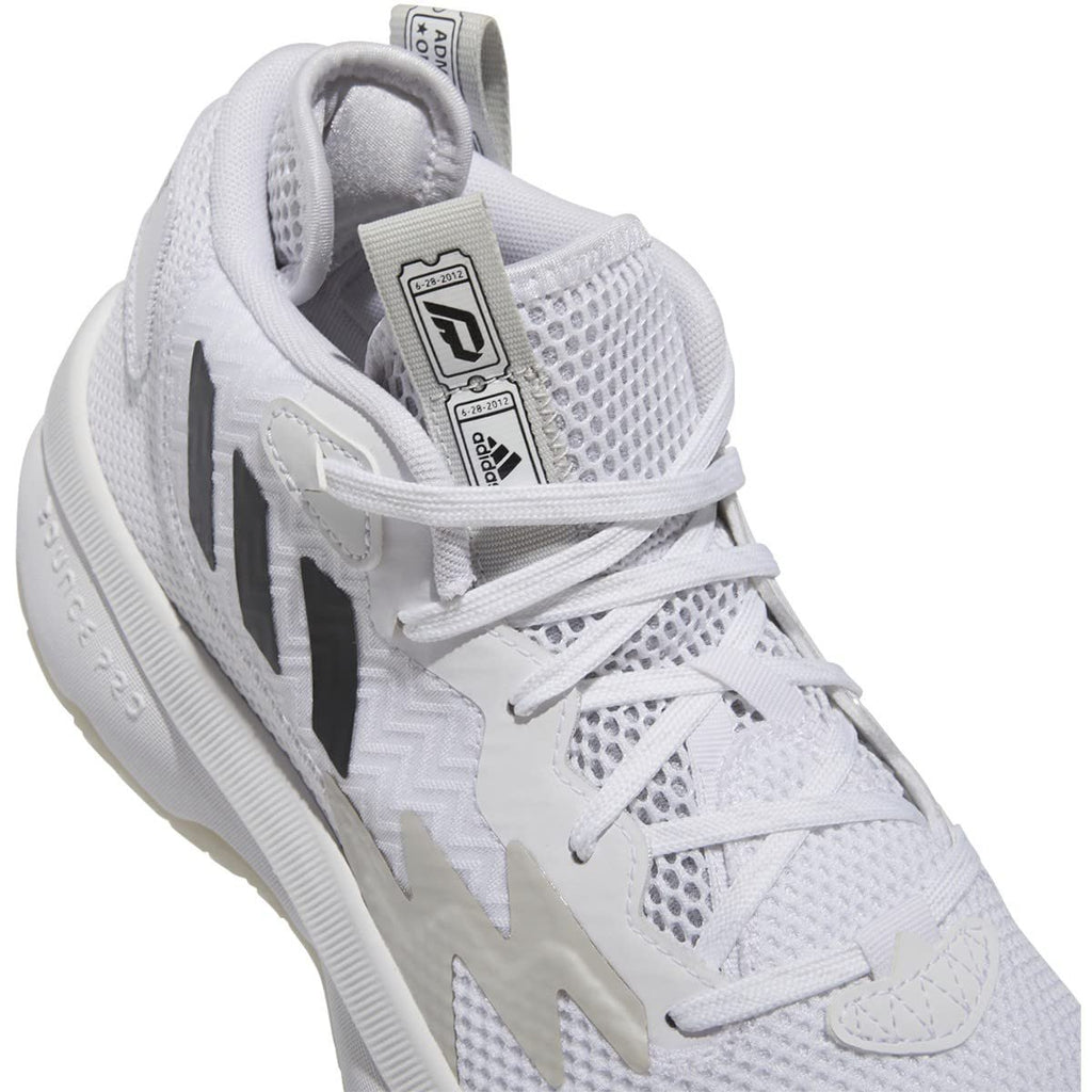 adidas Unisex Dame 8 Basketball Shoe, White/Black/Grey, 18 US Men