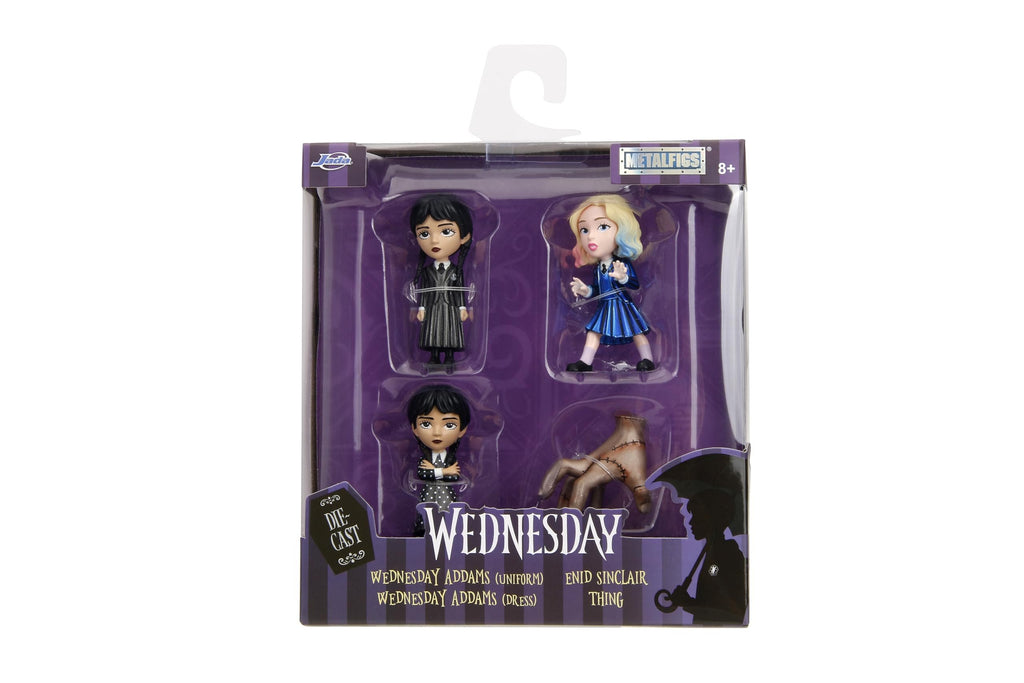 Wednesday 2.5" 4-Pack Die-Cast Figures, Toys for Kids and Adults