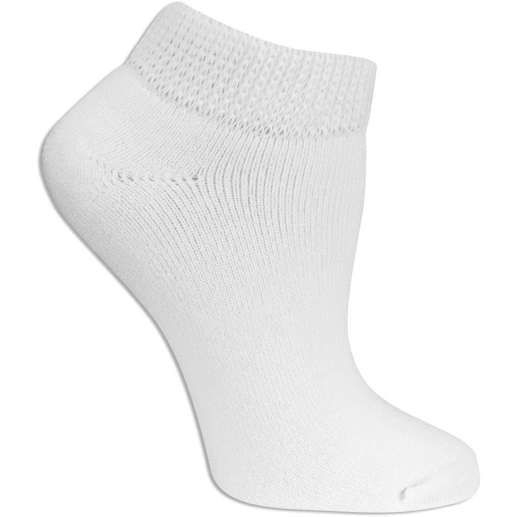 Dr. Scholl's Women's 4 Pack Diabetic & Circulatory Non-binding Low Cut Casual Sock, Solid White, Shoe Size 4-10 US