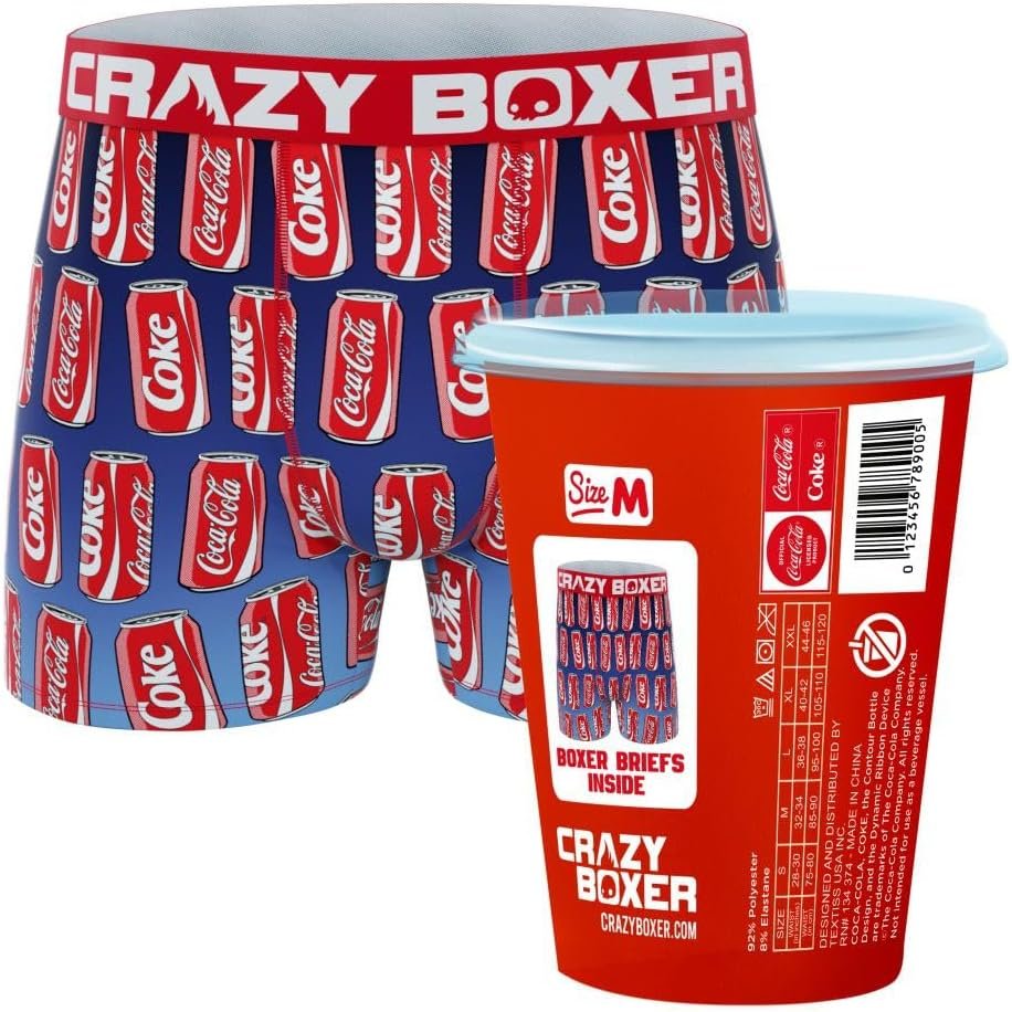 CRAZYBOXER Men's Underwear Coca Cola Stretch Breathable Boxer Brief Anti-irritation