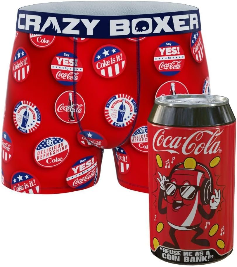 CRAZYBOXER Men's Underwear Coca Cola Stretch Breathable Boxer Brief Anti-irritation