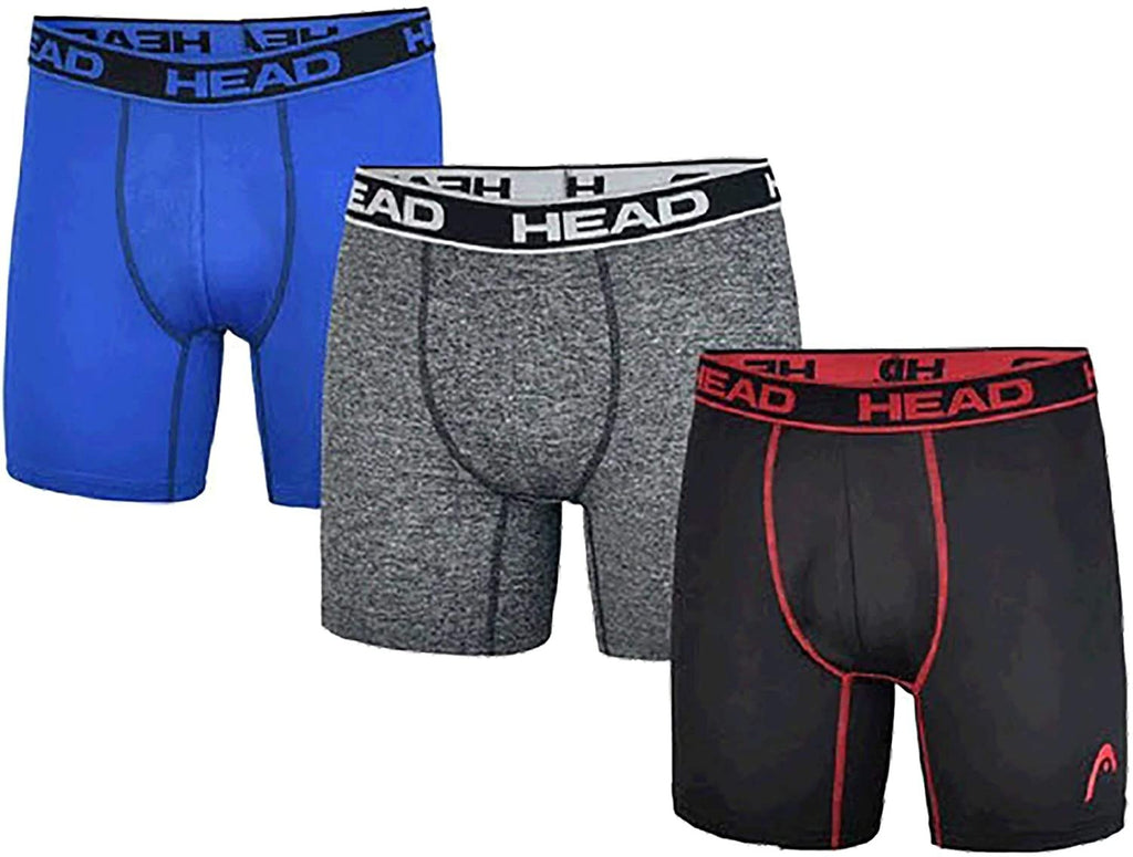 Assorted Performance Boxer Briefs HEAD Mens Performance Boxer Briefs - 12-Pack Athletic Fit Breathable Tagless Underwear S-5XL Regular or Plus Size