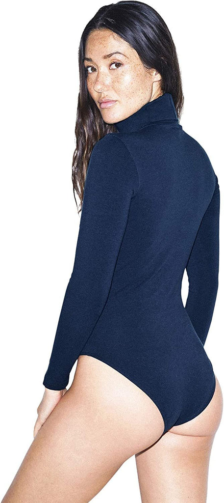 American Apparel Women's Cotton Spandex Long Sleeve Turtleneck Bodysuit