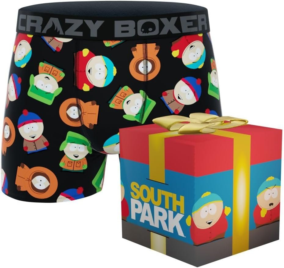 CRAZYBOXER South Park Characters All Over Men's Boxer Briefs (Box) Black