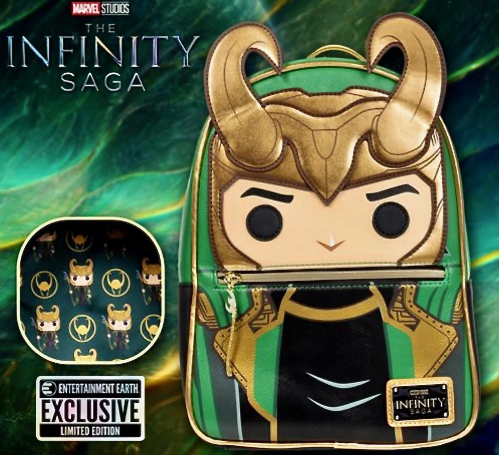 Loungefly Avengers Loki with Scepter Pop Mini-Backpack - Entertainment Earth Exclusive