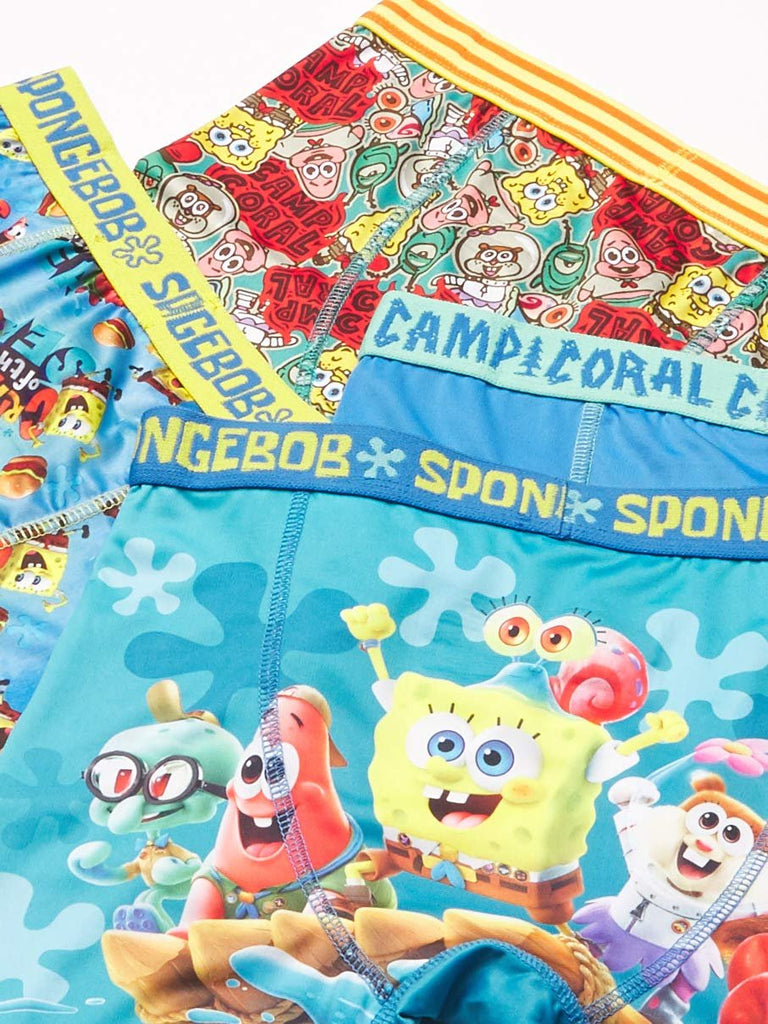 SpongeBob SquarePants Boys' Exclusive Underwear Multipacks with Patrick, Squidward and More in Sizes 4, 6, 8, 10 & 12, 7-Pack Athletic Boxer Brief_Classic