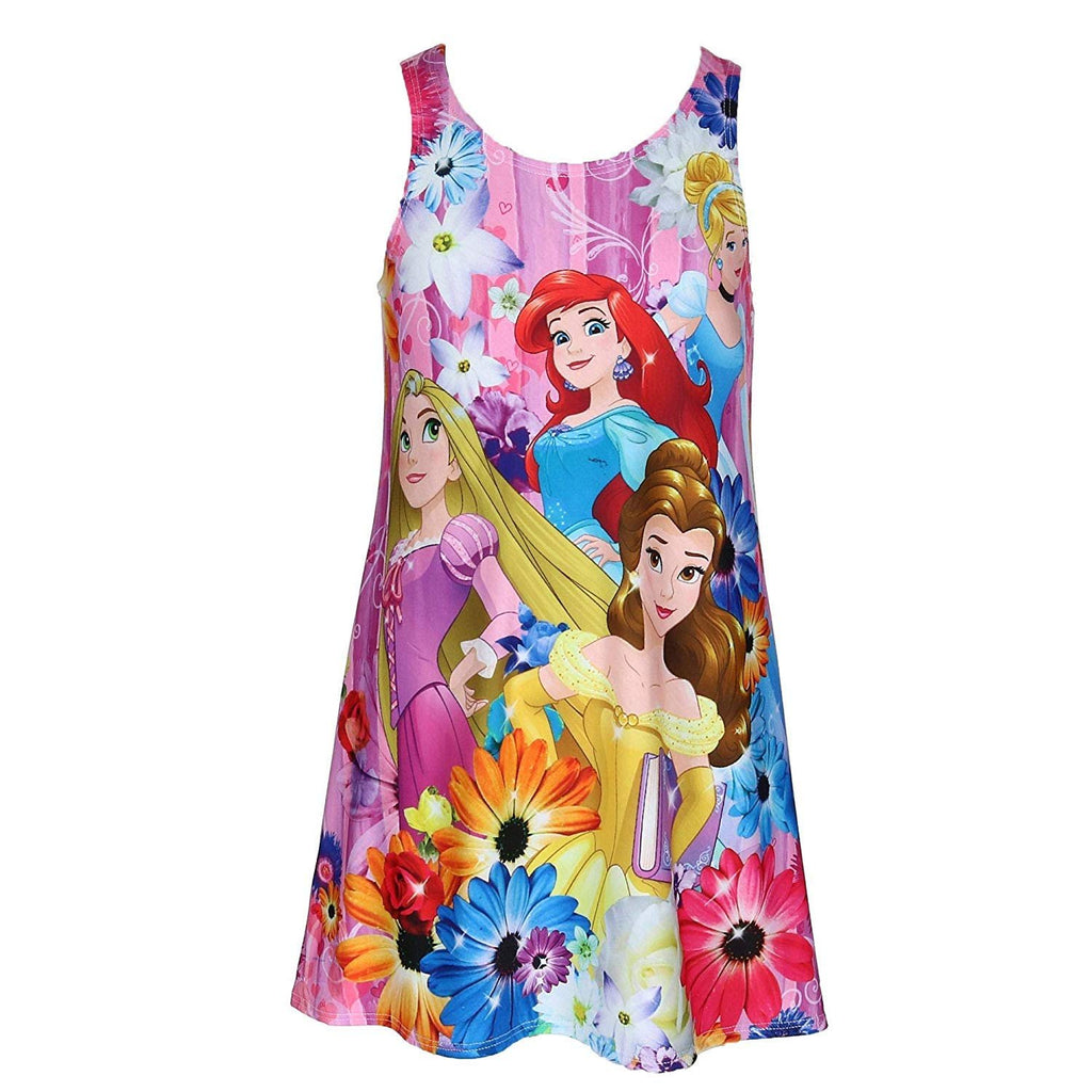 Disney Girl's Princess Cover Up Tank Dress, Extra-Small Multi