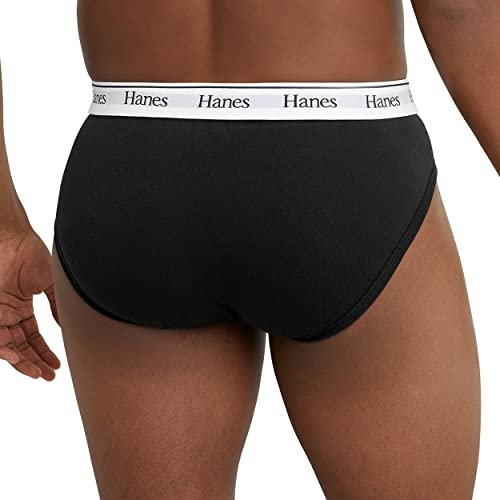 Hanes Originals Stretch Cotton Briefs Pack, Moisture-Wicking Underwear for Men, 3-Pack, Black/Concrete Heather/Camo, 3X-Large