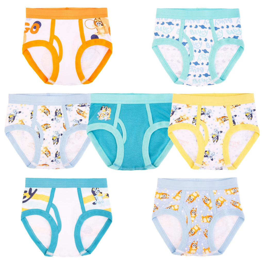 Bluey Boys 100% Combed Cotton Underwear Briefs, Sizes 18M, 2/3T, 4T, 4, 6, and 8, 5-Pack