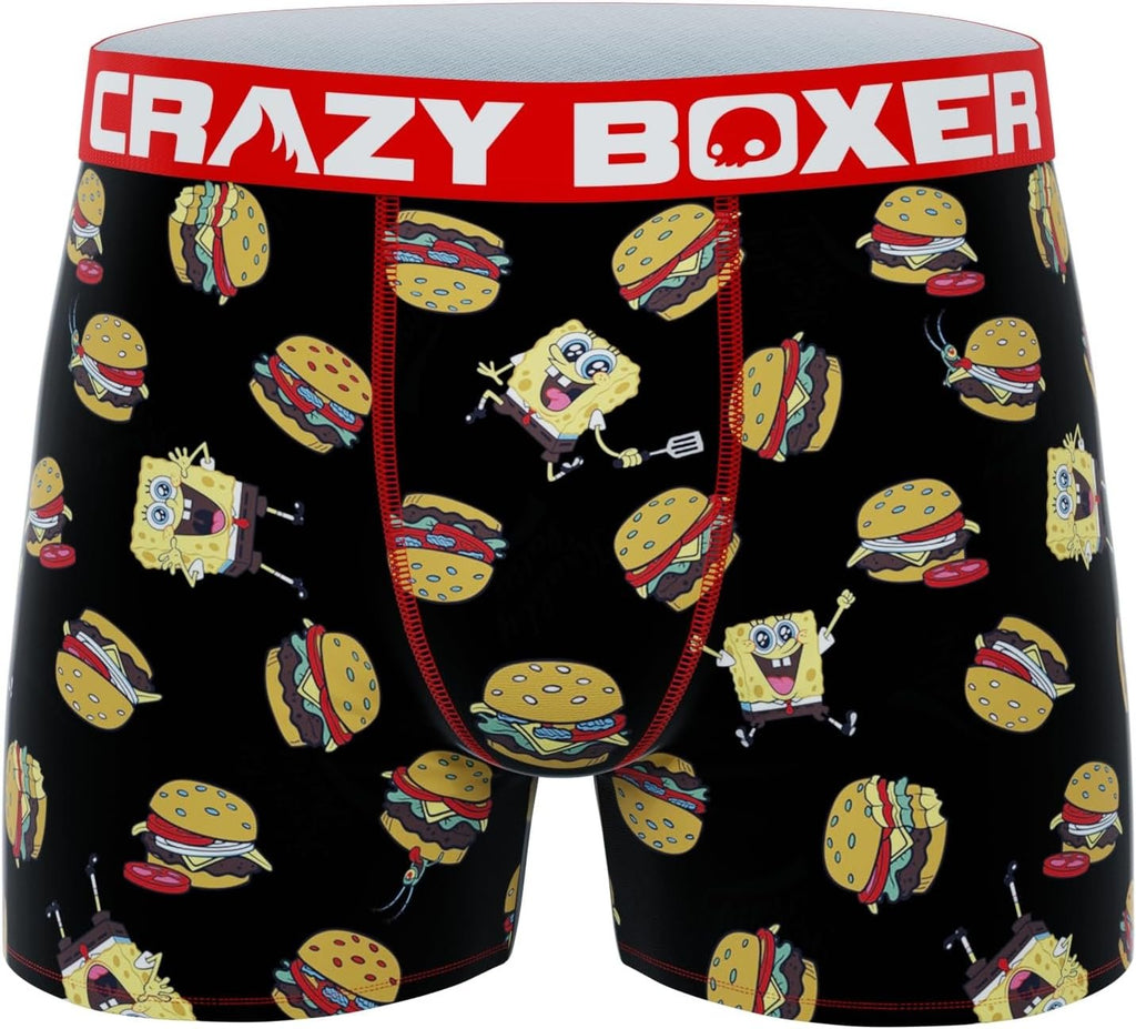 CRAZYBOXER Men's Underwear Spongebob Squarepants Anti-irritation Comfortable Boxer Brief Breathable