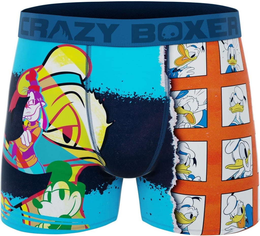 CRAZYBOXER Men's Underwear Disney Classic Original Distortion-free Boxer Brief Soft (3 PACK)