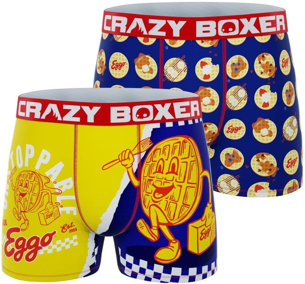 CRAZYBOXER Men's Underwear Kelloggs Non-slip waistband Breathable Boxer Brief (2 PACK)