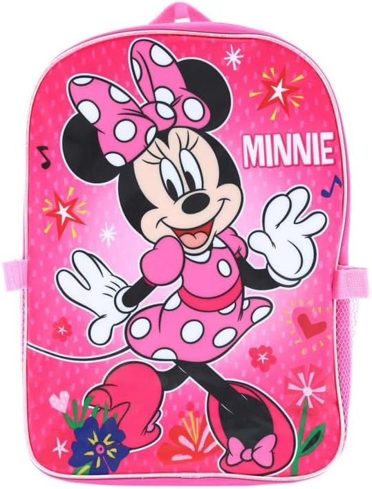 Disney Minnie Mouse Kid's 16 Inch Backpack With Removable Lunch Box Set School