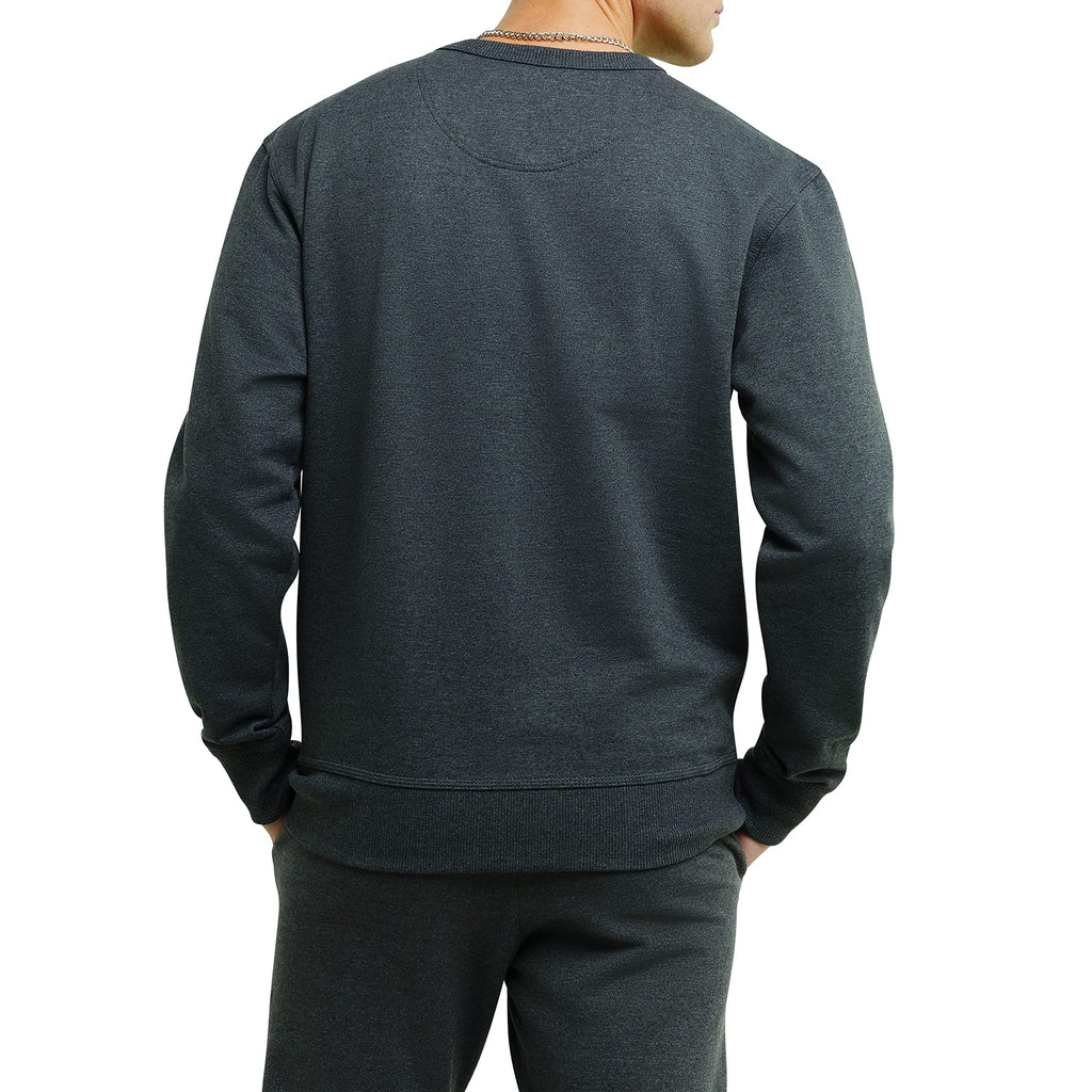 Champion, Powerblend, Fleece, Crewneck Sweatshirt for Men (Reg Tall), Oxford Gray C Logo, XX-Large big