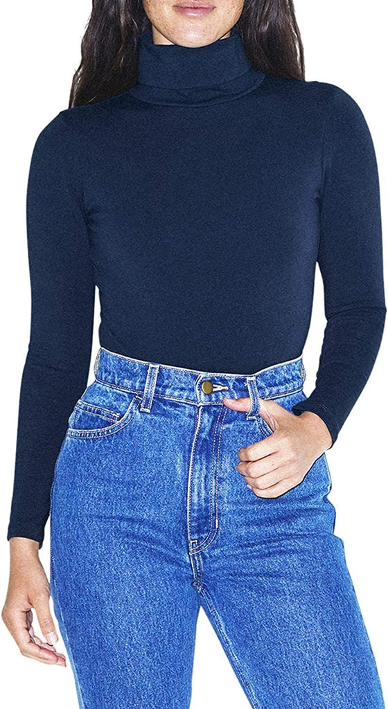 American Apparel Women's Cotton Spandex Long Sleeve Turtleneck Bodysuit