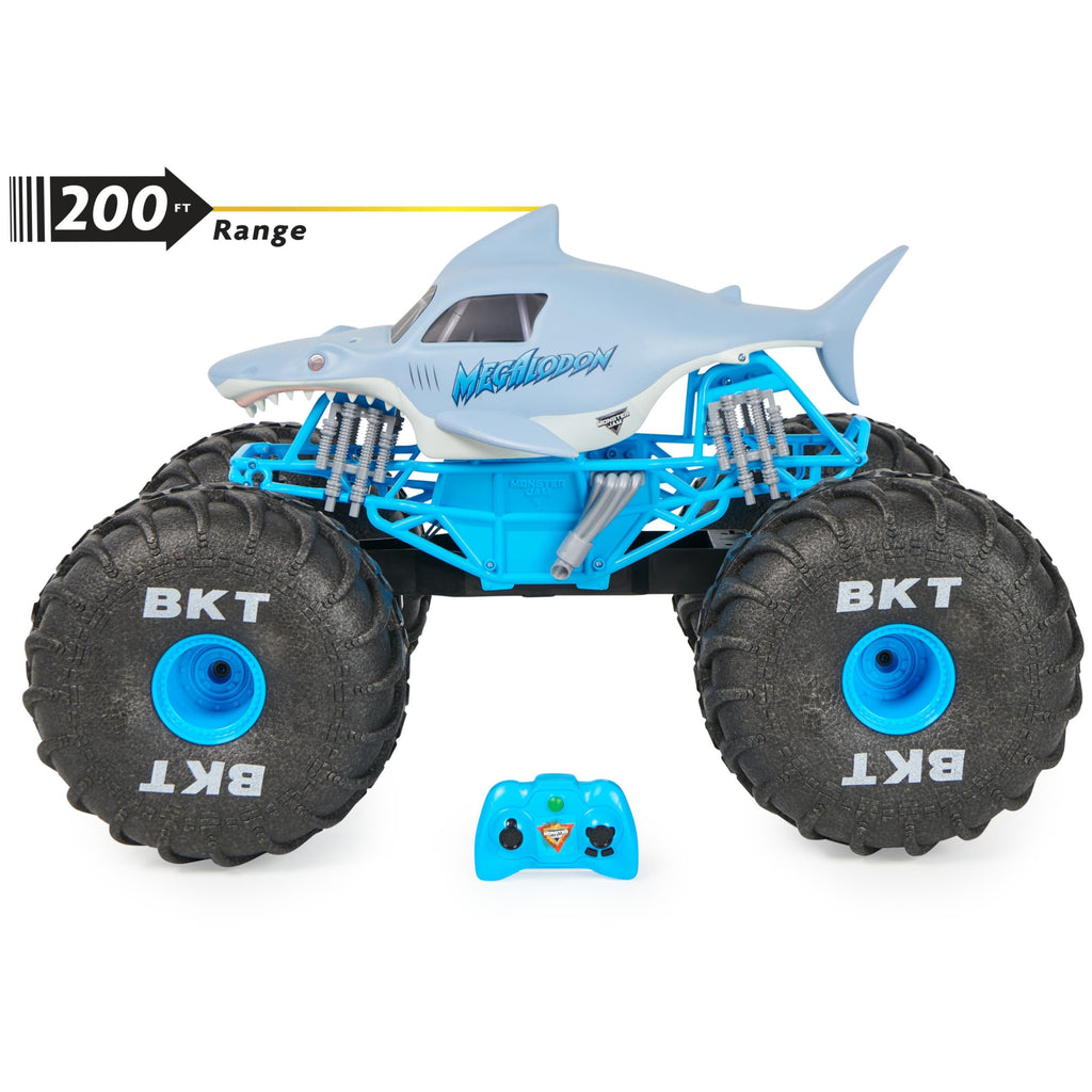 Monster Jam, Official Mega Megalodon All-Terrain Remote Control Monster Truck for Boys and Girls, 1:6 Scale, Kids Toys for Ages 4-6+