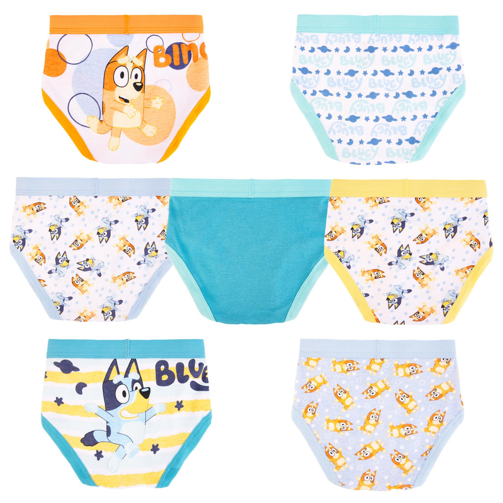 Bluey Boys 100% Combed Cotton Underwear Briefs, Sizes 18M, 2/3T, 4T, 4, 6, and 8, 5-Pack