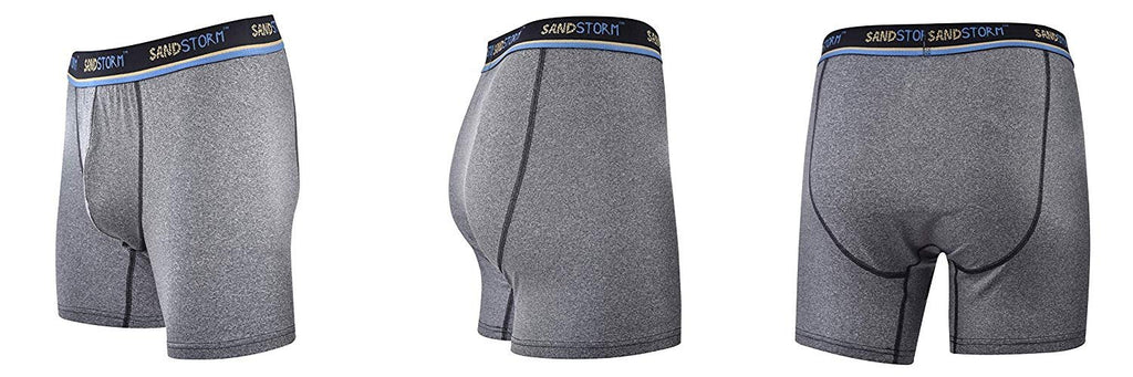 With Fly - Assorted Briefs Sand Storm Mens Performance Boxer Briefs - 6-Pack No-Fly Tagless Breathable Underwear S-5XL Regular or Plus Size