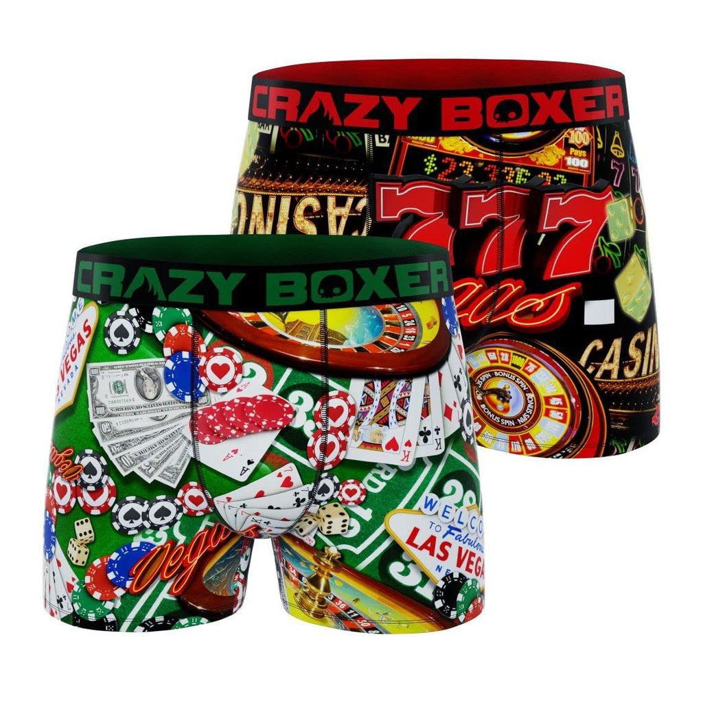 CRAZYBOXER Casino in Vegas Men's Boxer Briefs (2 Pack)