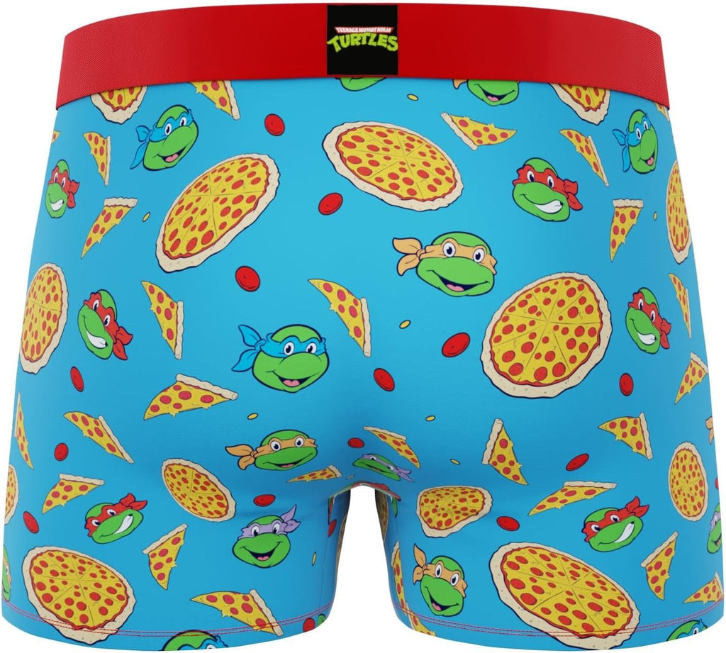 CRAZYBOXER Men's Underwear TMNT Pizza Box Non-slip waistband Soft Boxer Brief Distortion-free (Creative Packaging)