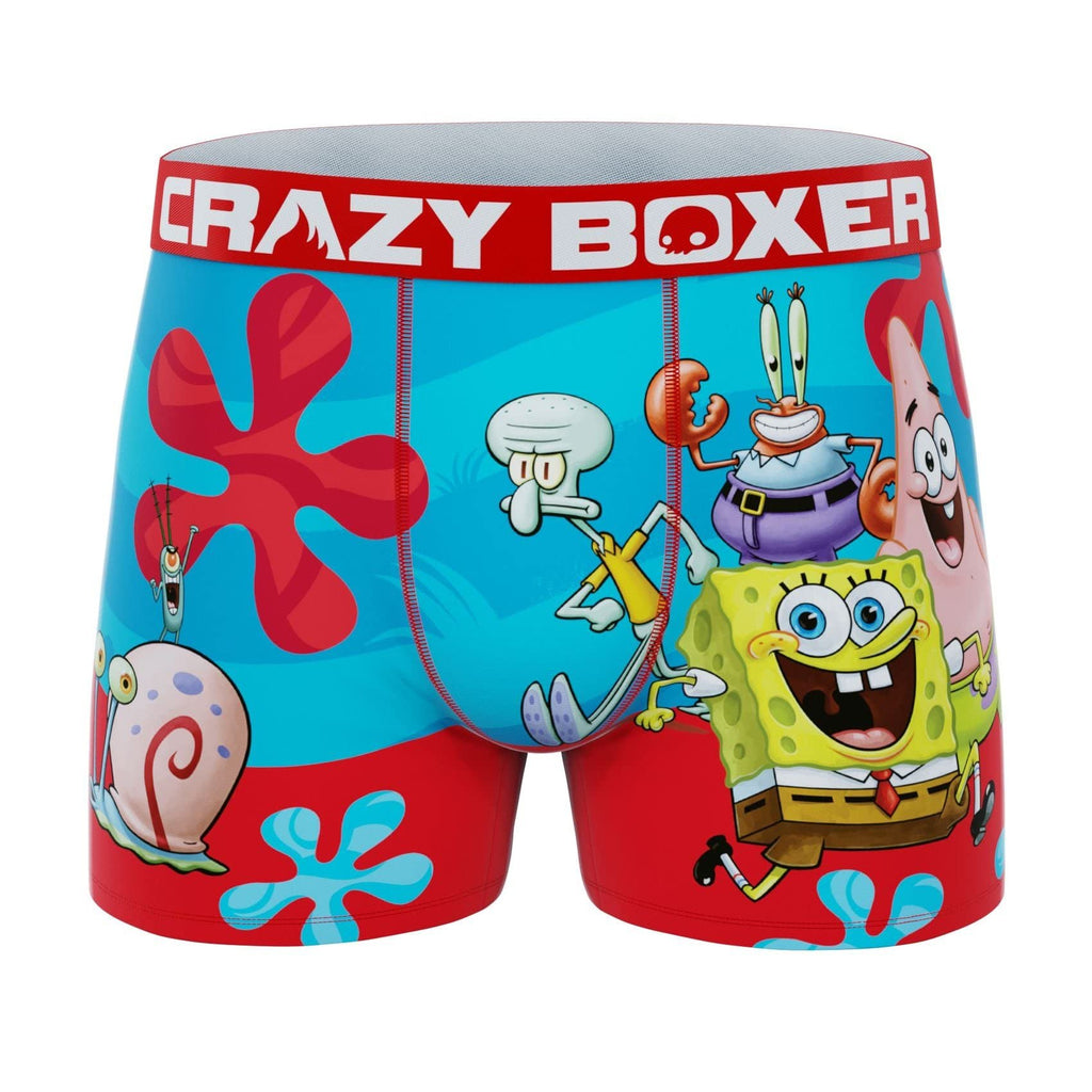 CRAZYBOXER Men's Underwear Spongebob Squarepants Original Resistant Boxer Brief Soft