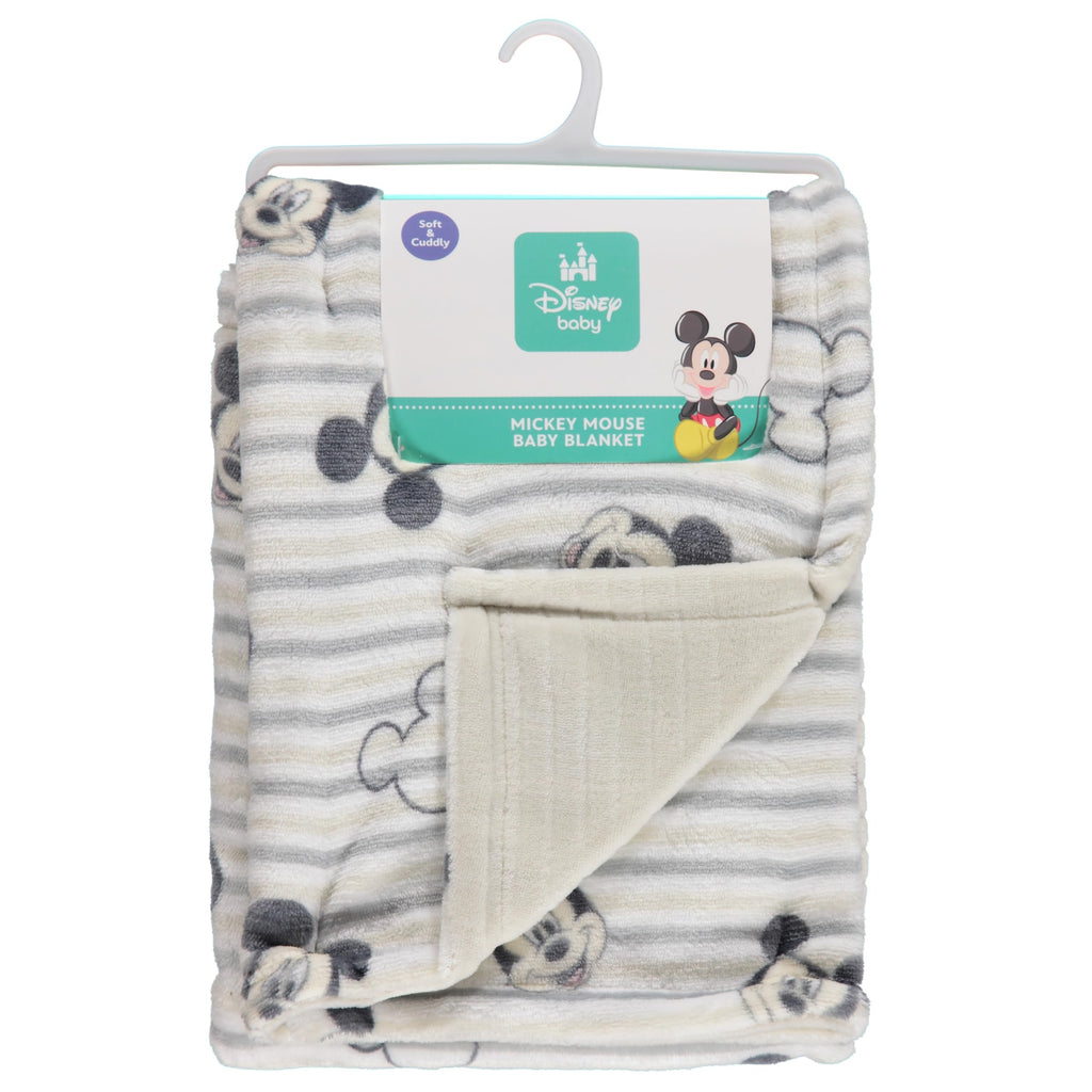 Disney Mickey and Minnie 2-Ply Infant Blanket - Soft Printed Mink Front, Textured Back - Cozy and Warm Baby Blanket for Boys and Girls, 30x40 Inches