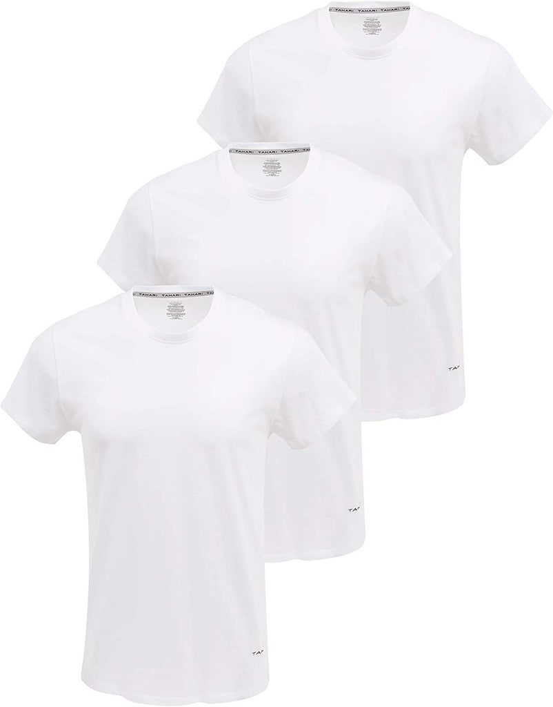 TAHARI Mens 6pk Undershirts Crewneck Multi Pack Short-Sleeve T-Shirt